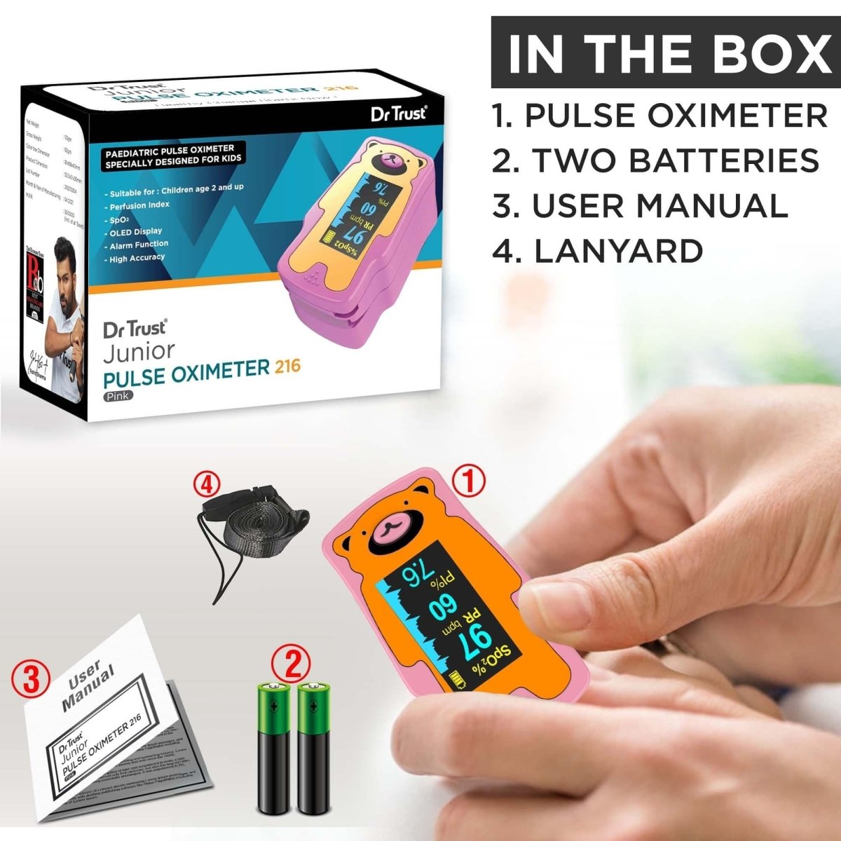 Dr Trust USA Pediatric Pulse Oximeter for Children 216
