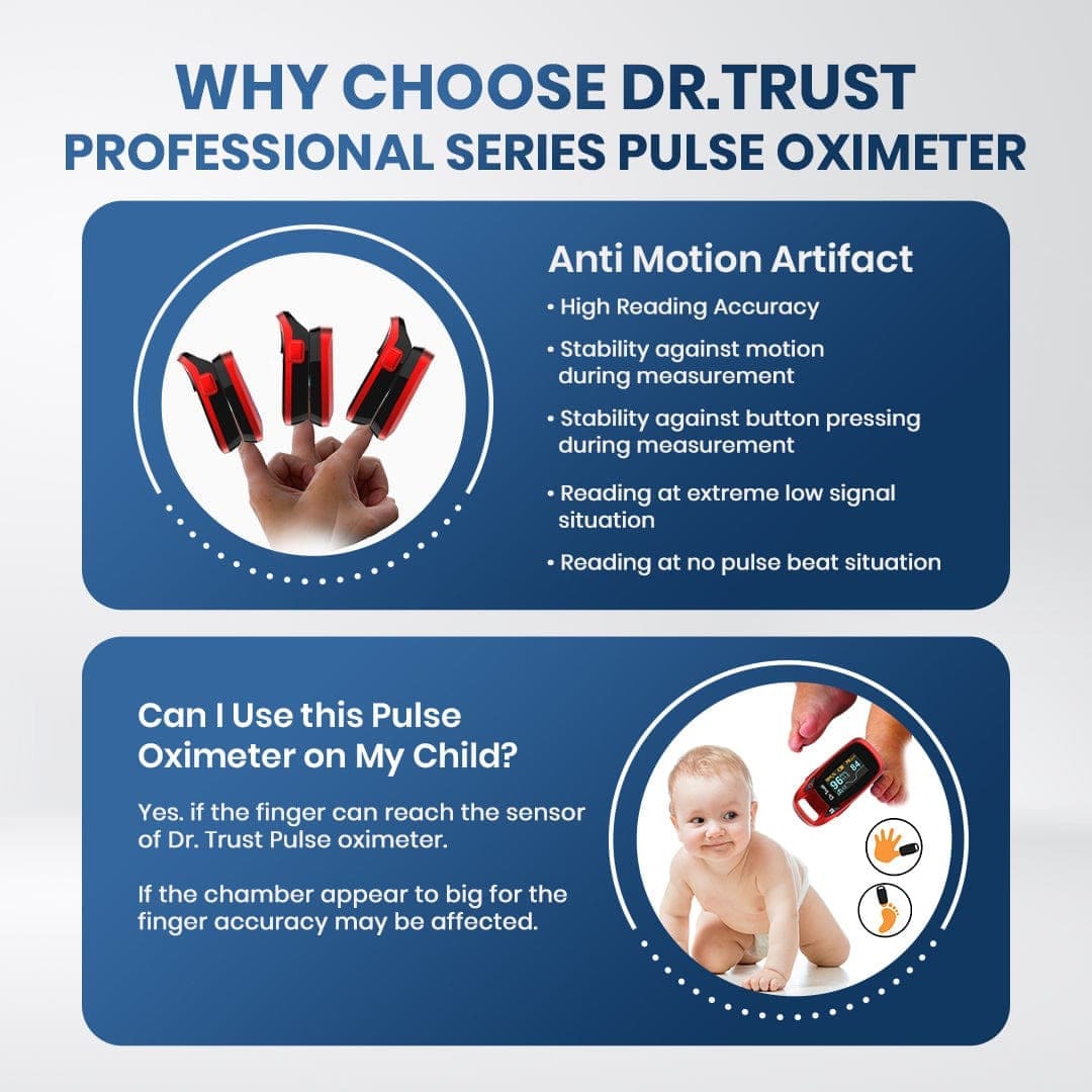 Dr Trust USA Professional Series Finger Tip Pulse Oximeter 203 (Red)