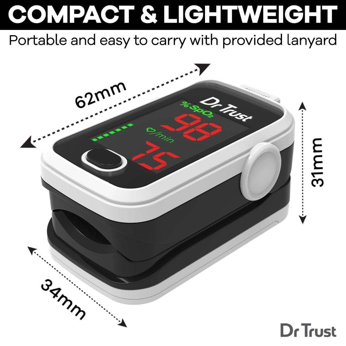 Dr Trust USA Pulse Oximeter 215 (White)