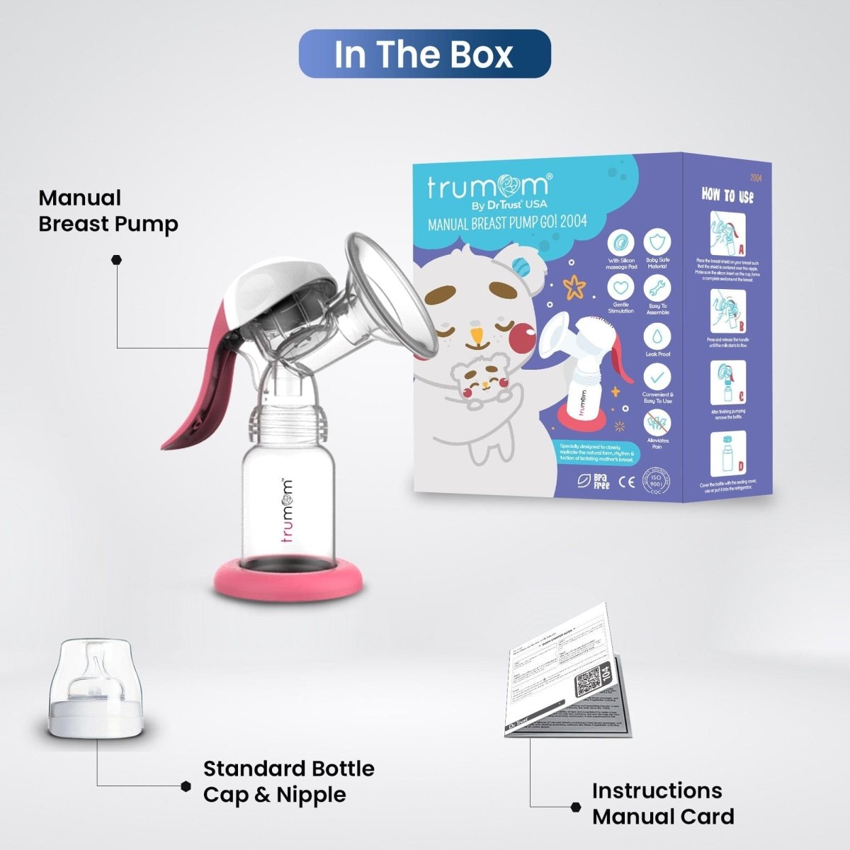 Trumom USA Manual Comfort Breast Pump 2004 (Pink)